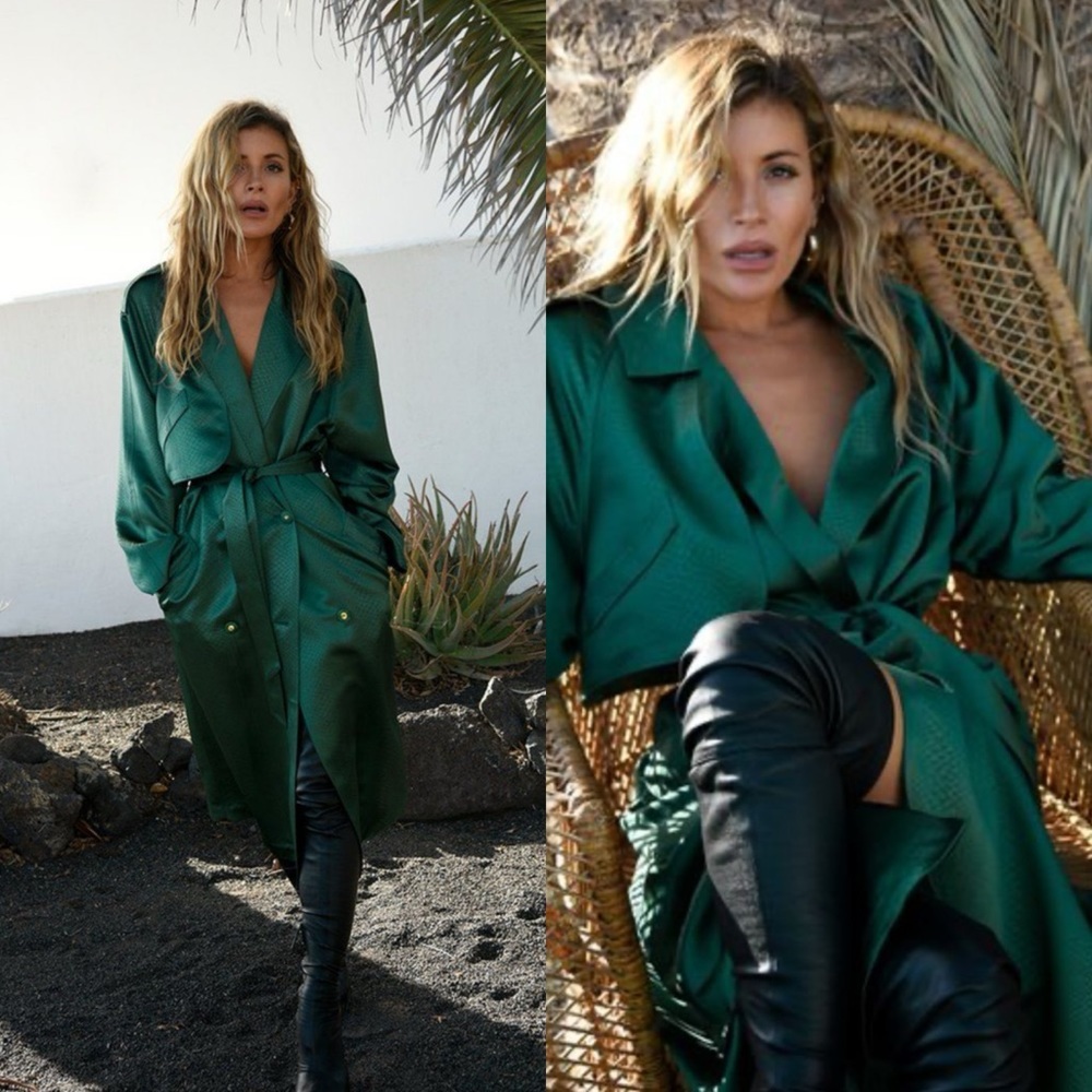 Rat and Boa Franca Mac Trench Coat Emerald Green Size small NEW! New with tags!